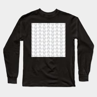 Grey Leaf Pattern Long Sleeve T-Shirt